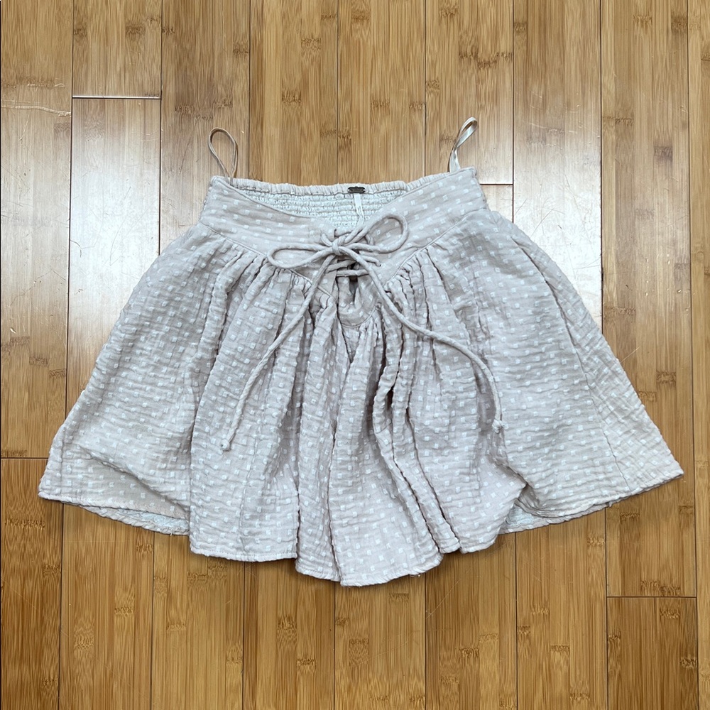 Free People Seersucker Skort with Tie Front